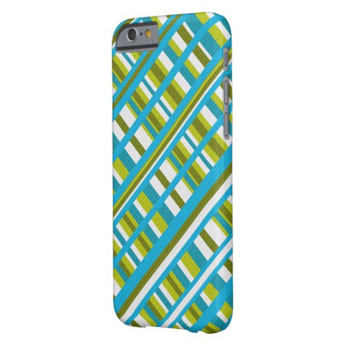 Turquoise Olive  Lime Green Plaid Barely There iPhone 6 Case