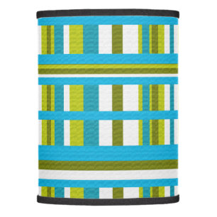 Turquoise, Olive & Lime Green Plaid Lamp Shade