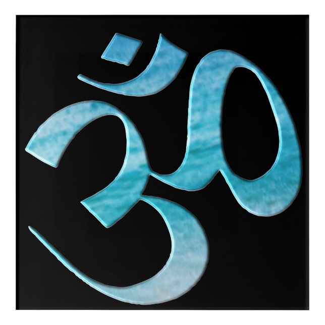 Turquoise Om  Acrylic Print (Front)