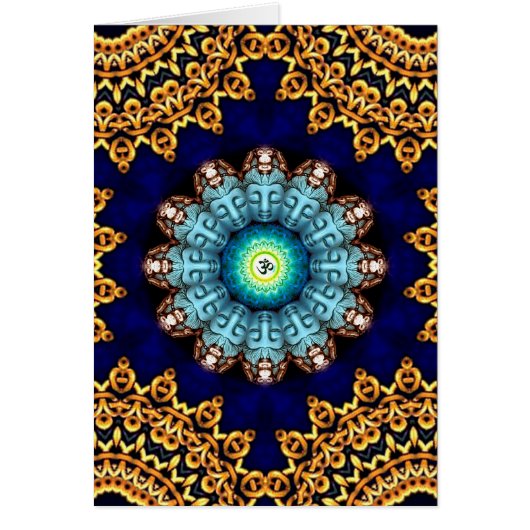 Turquoise Om Buddha Card (Front)