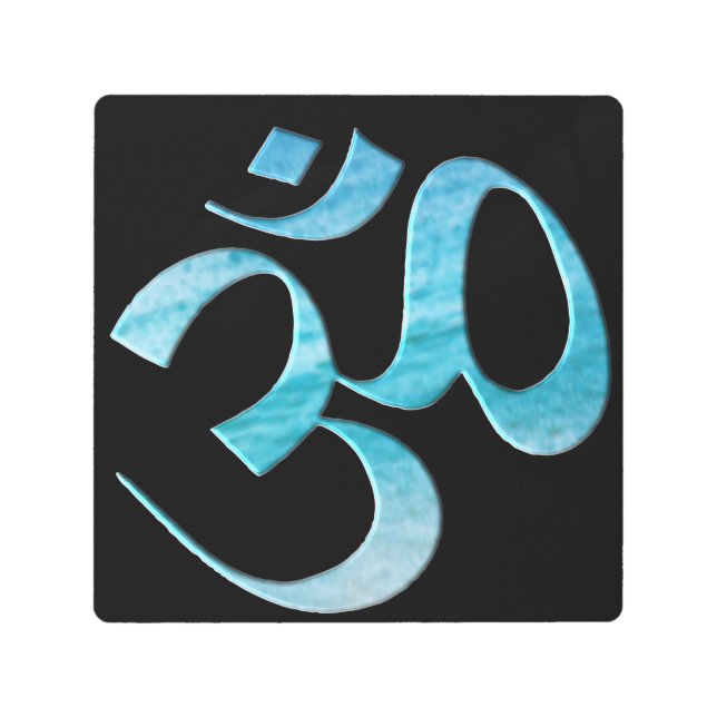 Turquoise Om  Metal Print (Front)