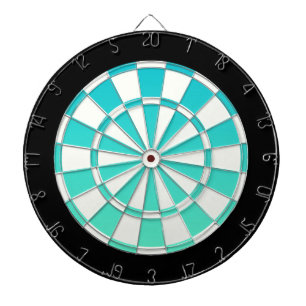 Turquoise Ombre Black And White Dartboard