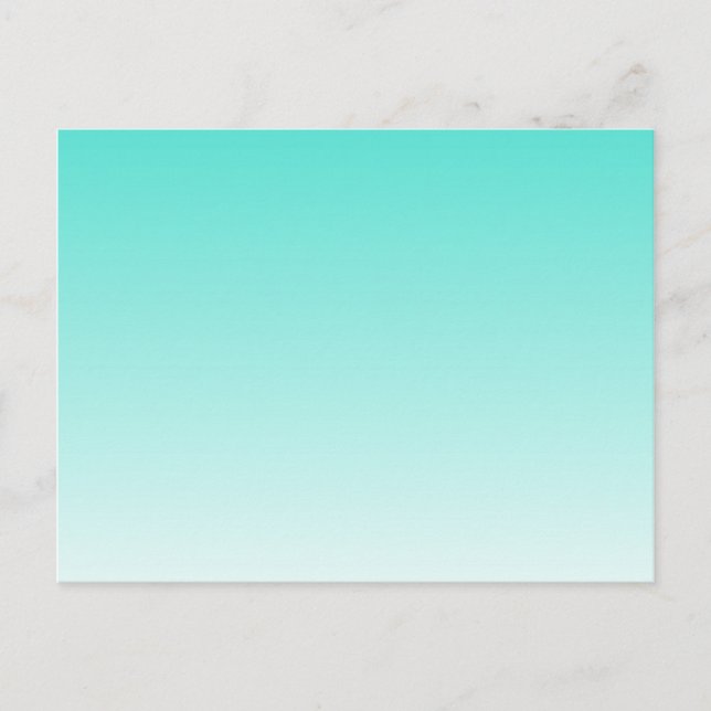Turquoise Ombre Blank Postcard (Front)
