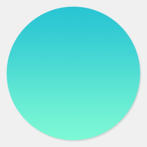 Turquoise Ombre Classic Round Sticker