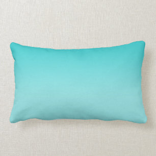 Turquoise Ombre Companion New Art Nouveau Lumbar Pillow