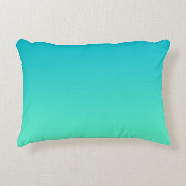 “Turquoise Ombre” Decorative Pillow (Front)
