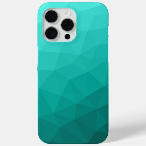 Turquoise ombre gradient geometric mesh pattern iPhone 15 pro max case