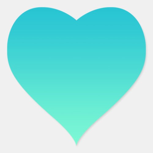 Turquoise Ombre Heart Sticker