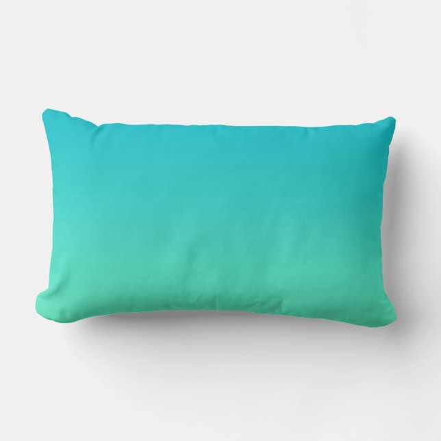 “Turquoise Ombre” Lumbar Pillow (Front)