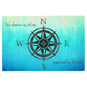 Turquoise Ombre Sea Metal Print