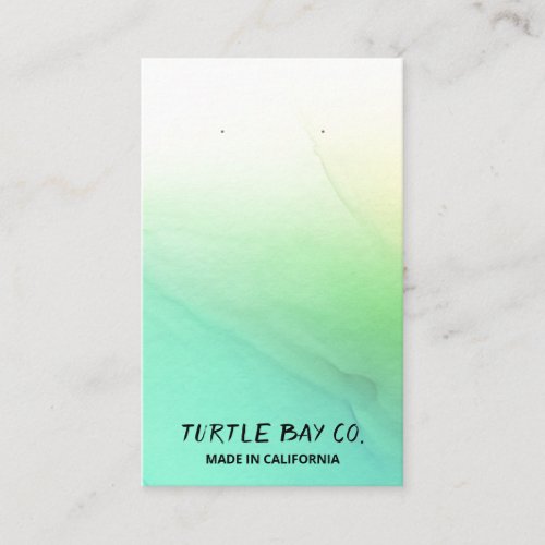 Turquoise Ombre Watercolor Earring Cards