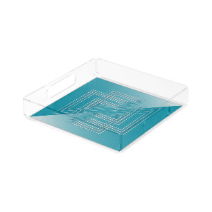 Turquoise opal white acrylic tray
