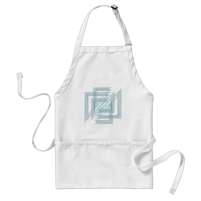 Turquoise opal white adult apron (Front)