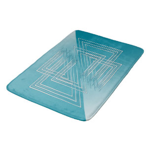 Turquoise opal white bath mat