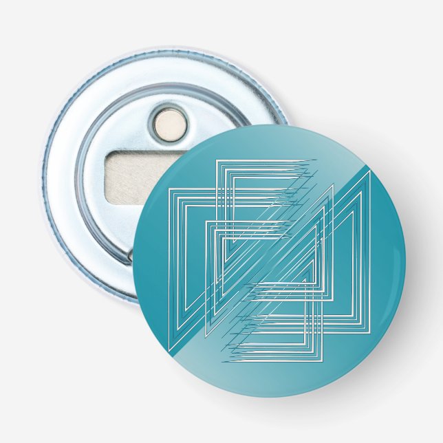 Turquoise opal white bottle opener (Front)