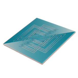 Turquoise opal white ceramic tile