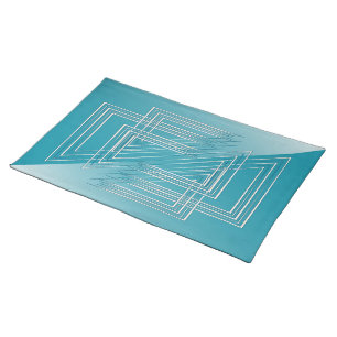 Turquoise opal white cloth placemat