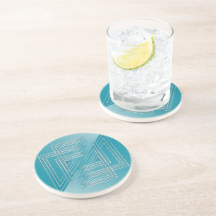 Turquoise opal white coaster