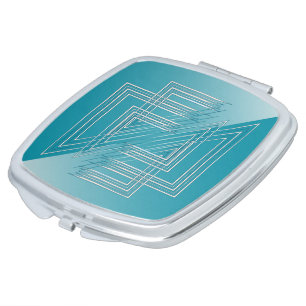 Turquoise opal white compact mirror