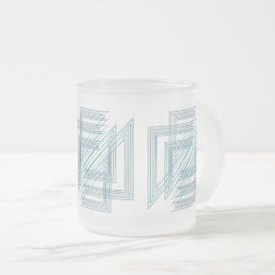 Turquoise opal white frosted glass coffee mug