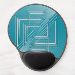 Turquoise opal white gel mouse pad