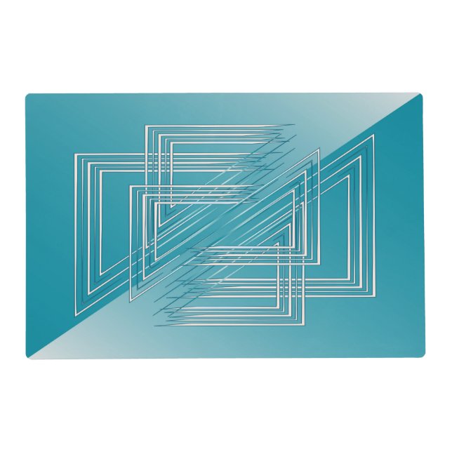 Turquoise opal white placemat (Front)
