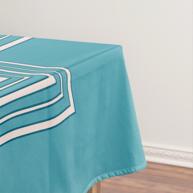 Turquoise opal white tablecloth (In Situ)