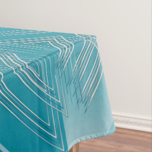 Turquoise opal white tablecloth
