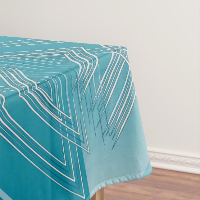 Turquoise opal white tablecloth (In Situ)
