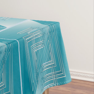 Turquoise opal white tablecloth
