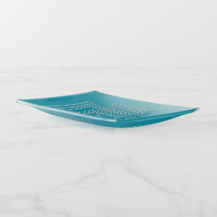 Turquoise opal white trinket tray