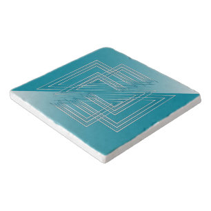 Turquoise opal white trivet