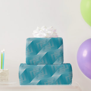 Turquoise opal white wrapping paper