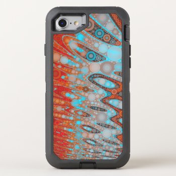 Turquoise Orange Abstract Otterbox Defender Iphone Se/8/7 Case by TeensEyeCandy at Zazzle