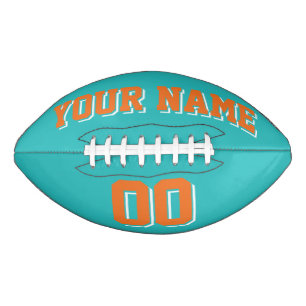 TURQUOISE ORANGE AND WHITE Custom Football