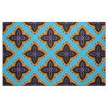 Turquoise Orange &amp; Black Stylish Geometric Pattern Fabric