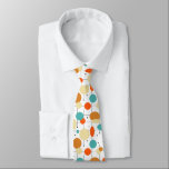 Turquoise Orange Circles Pattern Mid Century Neck Tie<br><div class="desc">This colorful mid century modern neck tie features geometric circles,  ovals,  lines,  and dots in the colors of turquoise blue,  orange,  cream,  and black. Add that pop of color and fun that your wardrobe is craving!</div>