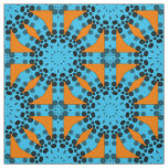 Turquoise &amp; Orange Elegant Geometric Pattern Fabric