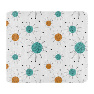 Turquoise Orange Franciscan Starburst Mid-century Cutting Board