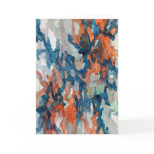 Turquoise, Orange, Gray Watercolor Greeting Card