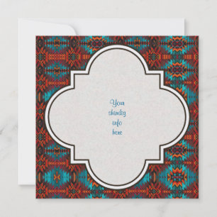 Turquoise & Orange Southwestern Style Invitation