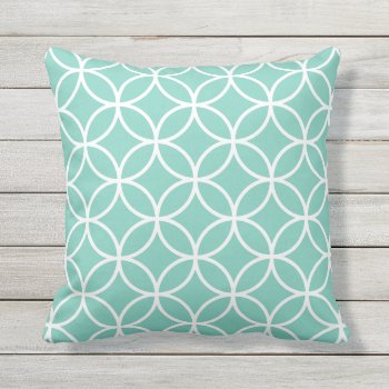 Turquoise Outdoor Pillows - Circle Trellis by Richard__Stone at Zazzle