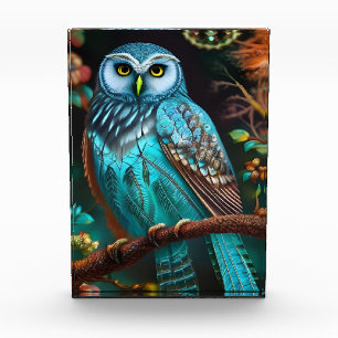 Turquoise owl acrylic award
