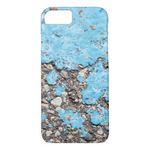turquoise paint stain on asphalt iPhone 8/7 case