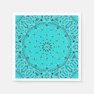 Turquoise Paisley Bandana Scarf BBQ Picnic Napkin