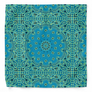 Turquoise Paisley Hippie Bandana Scarf