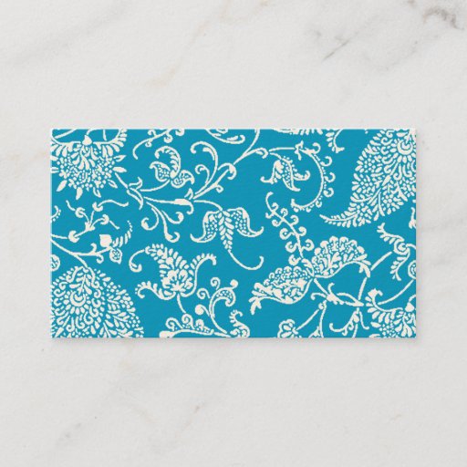 Customizable Turquoise Paisley Profile Business Card Templates