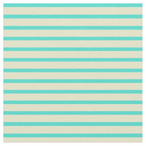 Turquoise & Pale Goldenrod Stripes Fabric