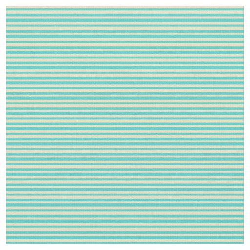 Turquoise & Pale Goldenrod Stripes/Lines Pattern Fabric