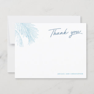 Turquoise Palm Leaves Tropical Beach Thank You Card